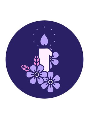 Bir mum ve çiçeğin ikonik dövme imgesinin basınçlı canlandırması