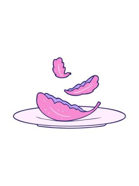 Çizgi film salata yapraklarının hareketli animasyonu