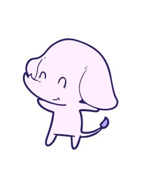 Sevimli fil tasarımının titreşimli animasyonu