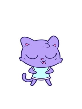 bir çizgi film karakterinin hareketli animasyonu