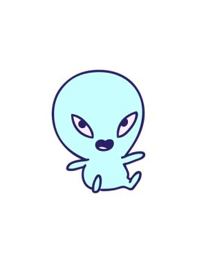 Radyoaktif ışıldayan bir uzaylı çizgi filmi