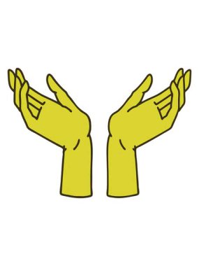 Açık ellerin ikonik dövme biçiminin renk canlandırması