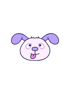 Garip bir çizgi film köpek suratının hareketli animasyonu