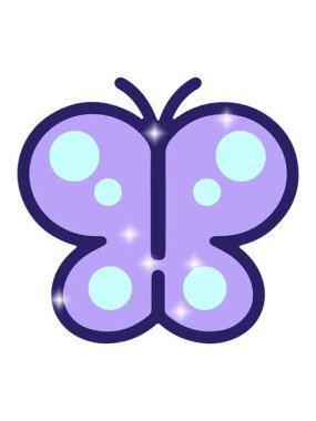 Basit ama sevimli resimli kelebeğin ışıltı etkisi