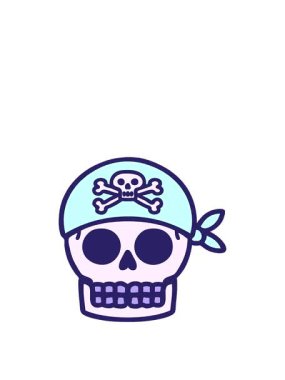 Dövmenin animasyonunu geleneksel bir korsan kafatası tarzıyla genişletiyor.