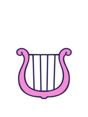 Altın arp çizgi filminin animasyonunu sergiliyor.