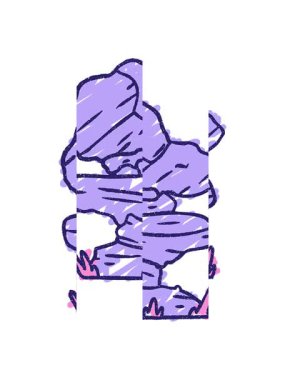 Yığılmış Kayalar Tebeşir Çiziminin bölünmüş hareket animasyonu