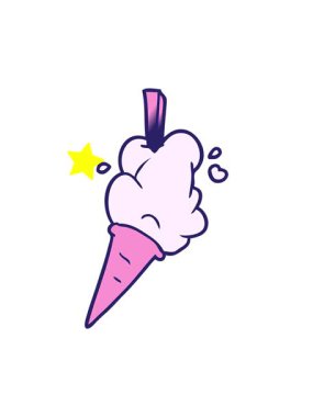 Parlayan yıldızlar çizgi film dondurma tasarımının animasyonunu etkiler.