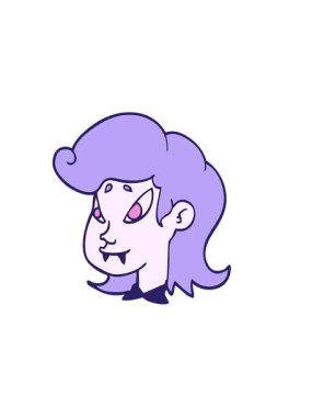 Çizgi film karalama vampirinin yatay titreşimli animasyonu