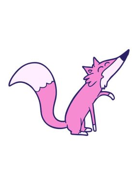 Çizgi film tilkisinin basınçlı animasyonu