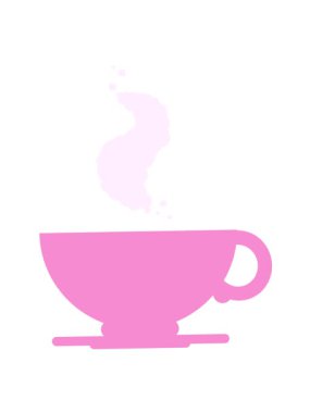 Bir fincan sıcak kahvenin düz renkli çiziminin hareketli animasyonu