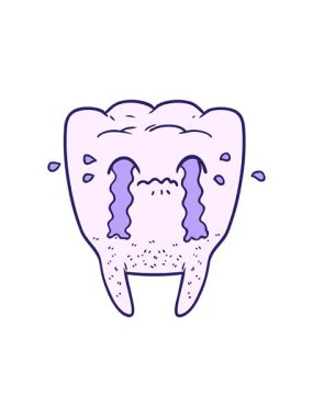 Radyoaktif ışıldayan çizgi film dişi ağlaması.