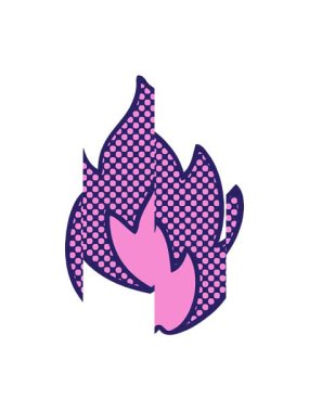 Bir ateşin çizgi roman çizgi filminde bölünmüş hareket animasyonu