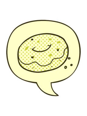 Çizgi roman tarzında konuşma baloncuğu serpiştirilmiş çizgi film çöreğinin renk animasyonunu değiştirmek