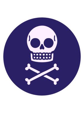 Bir kafatasının ikonik dövme ikonunun ışık efekti animasyonu