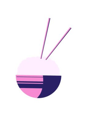 Bir pirinç kasesinin düz renkli çiziminin titreşimli hareketi