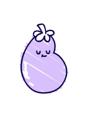 Patlıcan çizgi filminin neon ışık efekti animasyonu