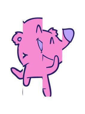 Gülen ayı çizgi filminin bölünmüş hareketi