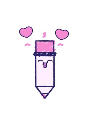 Kalem Tebeşiri Çiziminin dönen kalp animasyonu