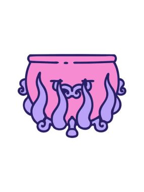 Yanmış bir kazanın dövme stili görüntüsünün dönen hareket animasyonu