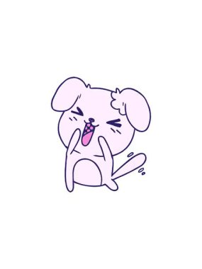 Şirin bir kawaii köpeği çizgi filminin gösterişli satış animasyonu.