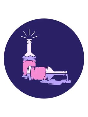 Dövme tarzı bira şişelerinin ikonunun canlandırma efekti