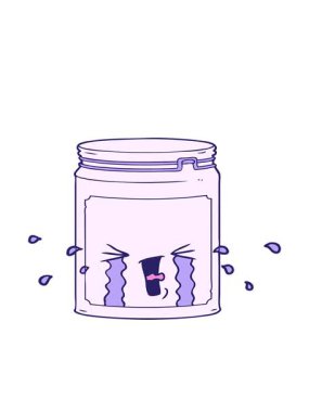 karikatür cam kavanozunun hareketli animasyonu