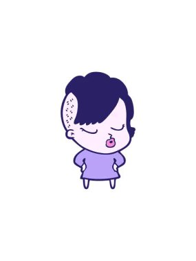 Çizgi filmlerdeki gösterişli satış animasyonları. Güzel hippi kız.