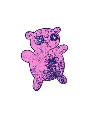 Dikkat çekici eski oyuncak ayı çizgi filmi.