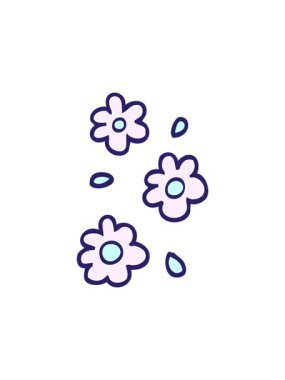 Dikkat çekici el çizimi çizgi film çiçek başlıklarının animasyonu