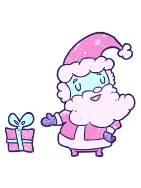 Şimdiki Noel Baba çizgi filminin titreşimli animasyonu