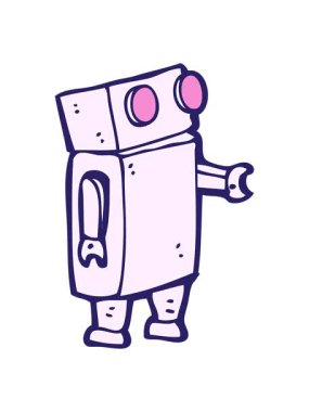 Çizgi film cyborg görüntüsünün animasyonunu salla ve durdur