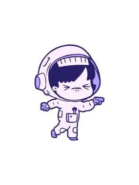 Uzay astronotu kadının yıldız patlaması etkisi animasyonu