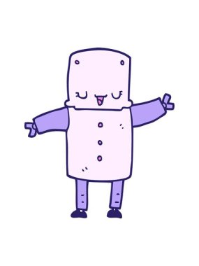 Bir çizgi film robot karakterinin ışık efekti animasyonu