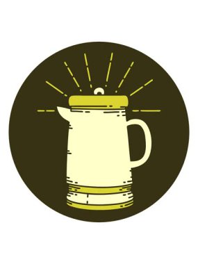 Dövme stili kahve demliğinin renk değişimi