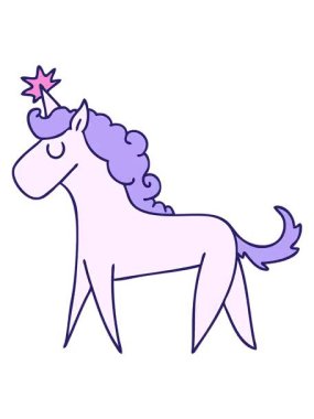 tek boynuzlu atın el çiziminin pixelize efekti