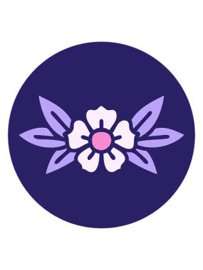 Çiçeğin dekoratif elementinin hareketli animasyonu