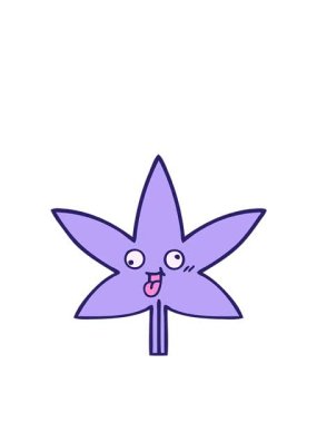 Tatlı bir marihuana yaprağının zıplama hareketi animasyonu