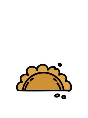 Geleneksel kızarmış Brezilya Fogazza hamur işi çizgi filminin zıplama hareketi.