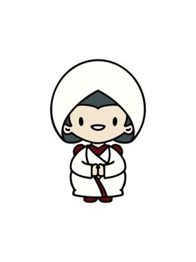 Geleneksel düğün kıyafetleri içinde Japon bir kadının animasyonuna dikkat çekmek.