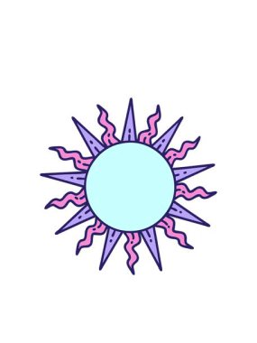 Yanıp sönen radyal çizgiler ikonik dövme güneşinin canlandırması