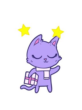 dönen yıldızlar sakin kedi çiziminin animasyonu