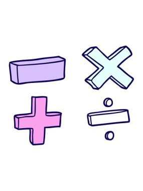 neon ışık efektleri çizgi film matematik sembollerinin animasyonu