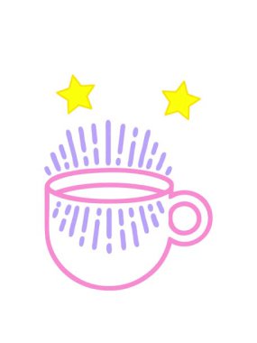 dönen yıldızların animasyonu siyah çizgi şeklinde dövme kahve ikonu