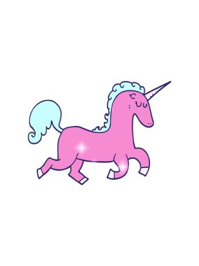 Çizgi film tek boynuzlu at tasarımının simli etkisi