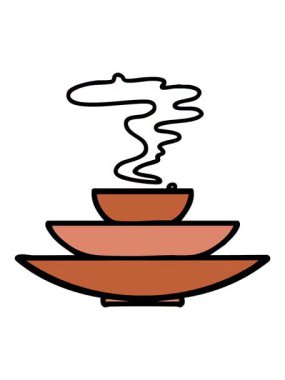 Japon yemek kaselerinin animasyonunu renklendir