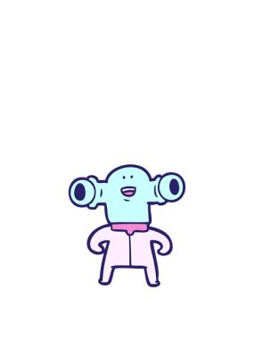 Dost canlısı uzaylı çizgi filminin animasyonunu genişletiyorum.