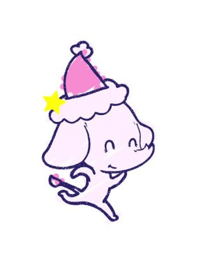 Parlayan yıldızlar, Festive Elephant Chalk çiziminin animasyonunu etkiler.