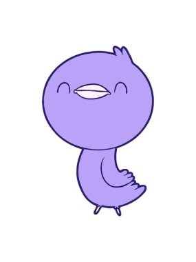 Eğlenceli kuş çizgi filminin titreyen hareketli animasyonu