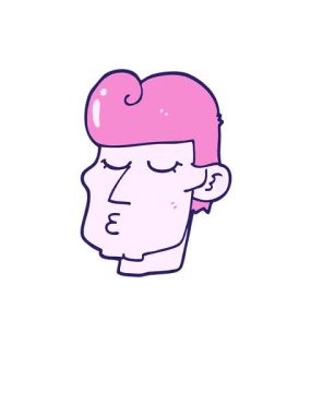 Çizgi film karakteri yakışıklı adamın yükselişi ve yüzüşü.